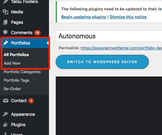 portfolio-menu-dashborad