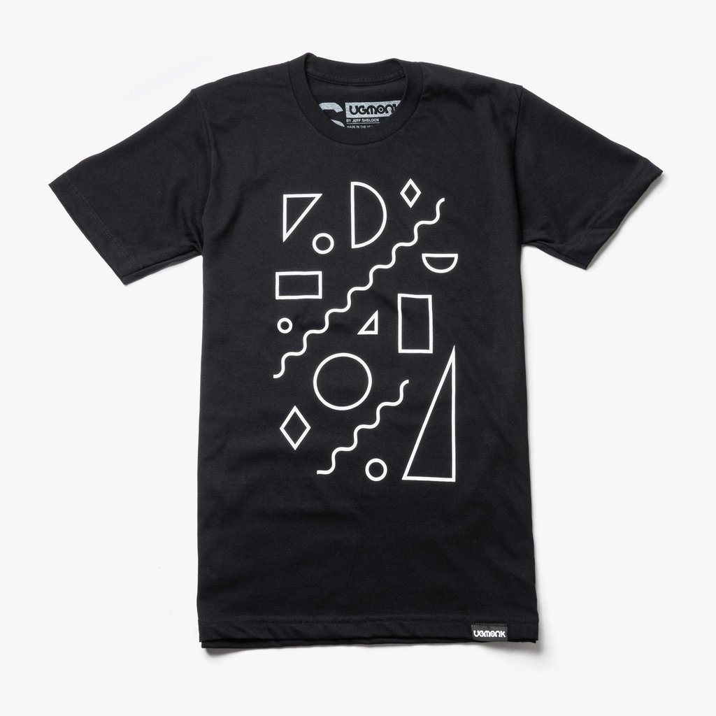 Shapes on Black Tshirt – Exponent – Shop Demo